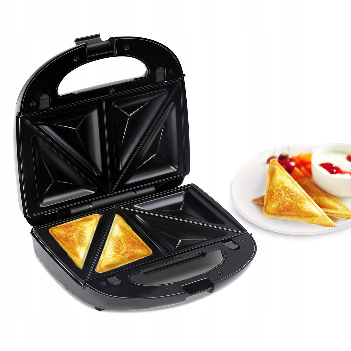 Opiekacz Toster Sandwich Gofrownica Grill Aigostar Rubik czarny 750 W