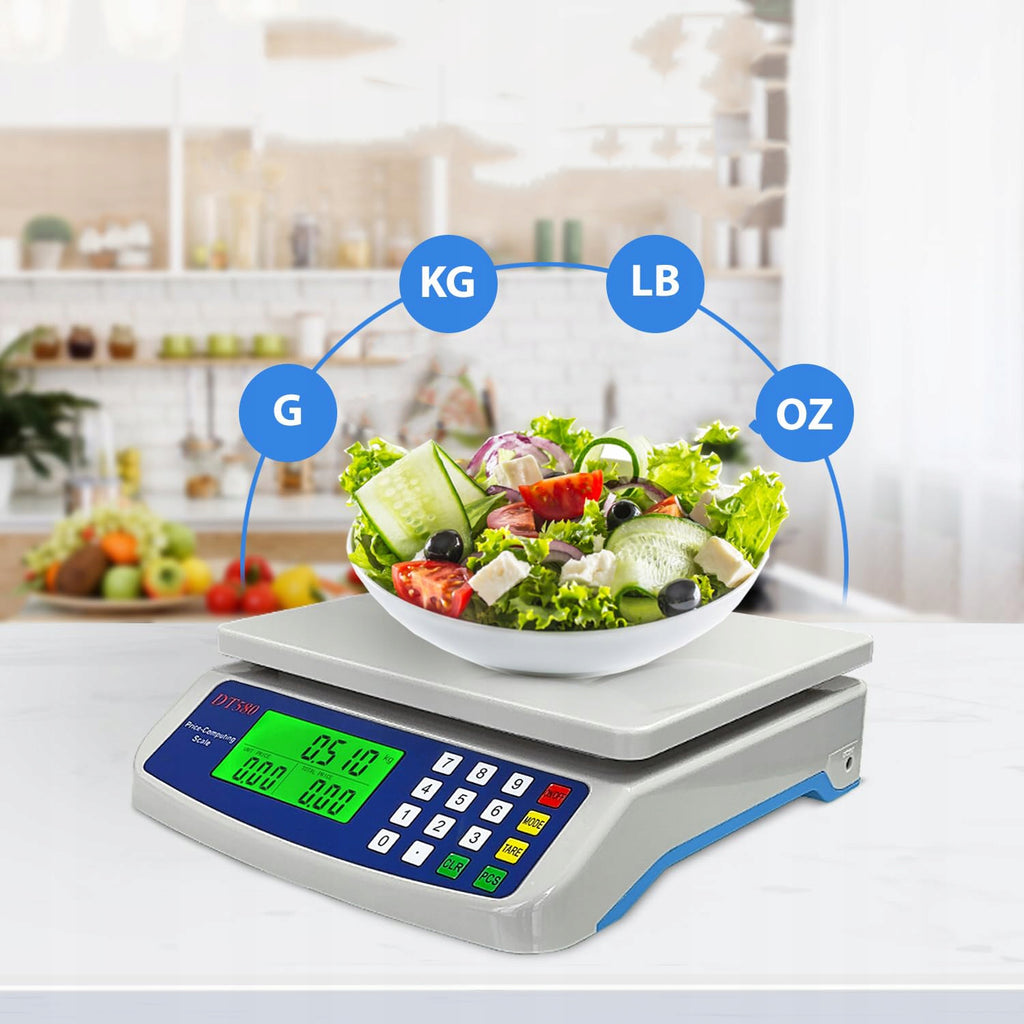 Waga kuchenna Bedee DT-580 do 10 kg z LCD i tarą – srebrno-szara