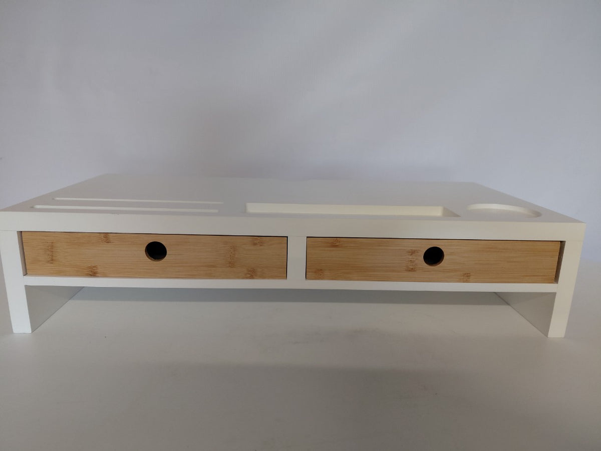 Stojak pod monitor z szufladami