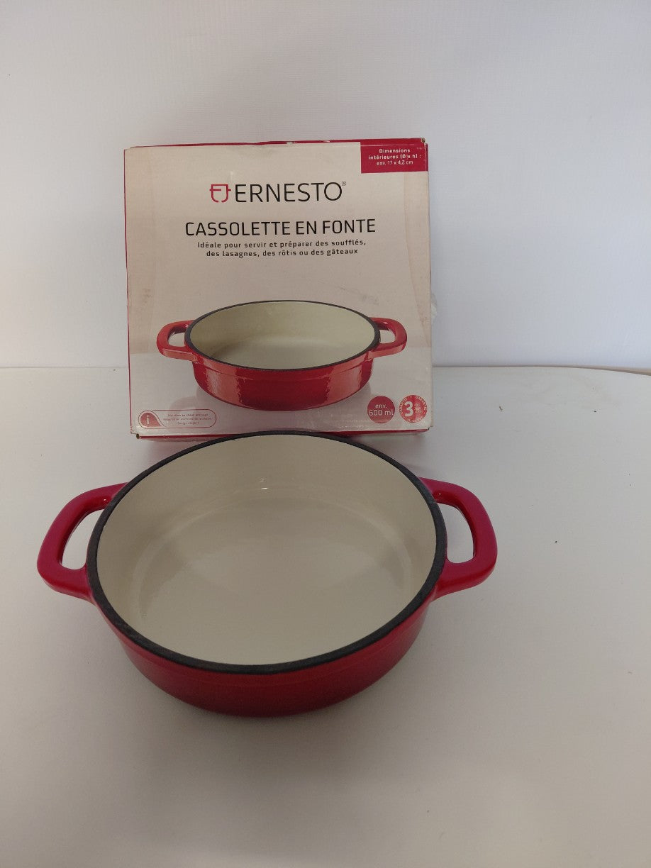 Żeliwne naczynie / kociołek / foremka Ernesto Cast Iron Casserole 600 ml (czerwona)