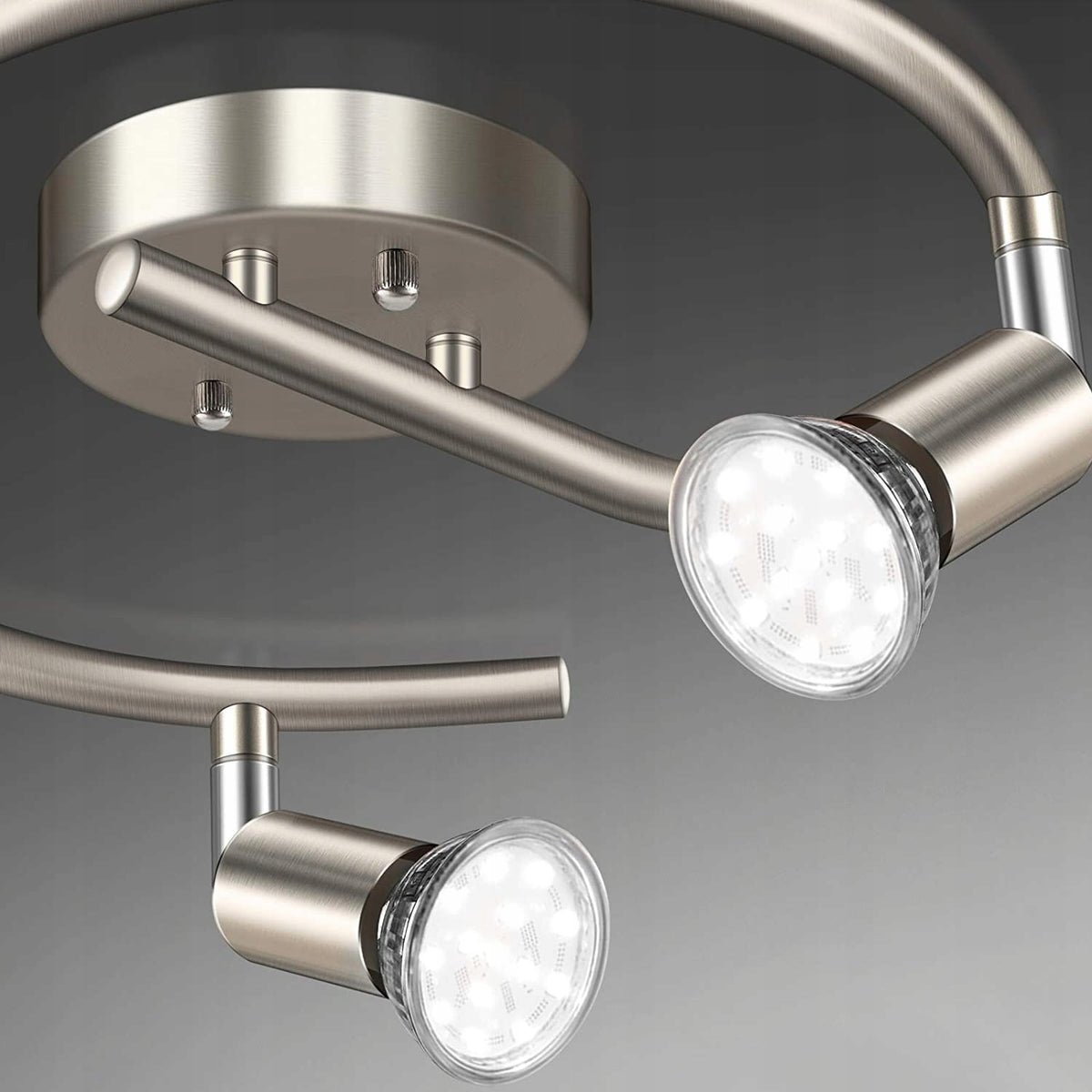 Lampa sufitowa UNICOZIN 3 × GU10 – regulowane reflektory, srebrna