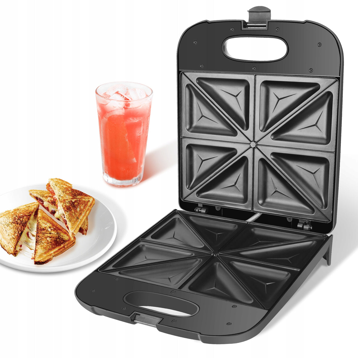Opiekacz do kanapek Toster Sandwich na 4 tosty Aigostar czarny 1400 W