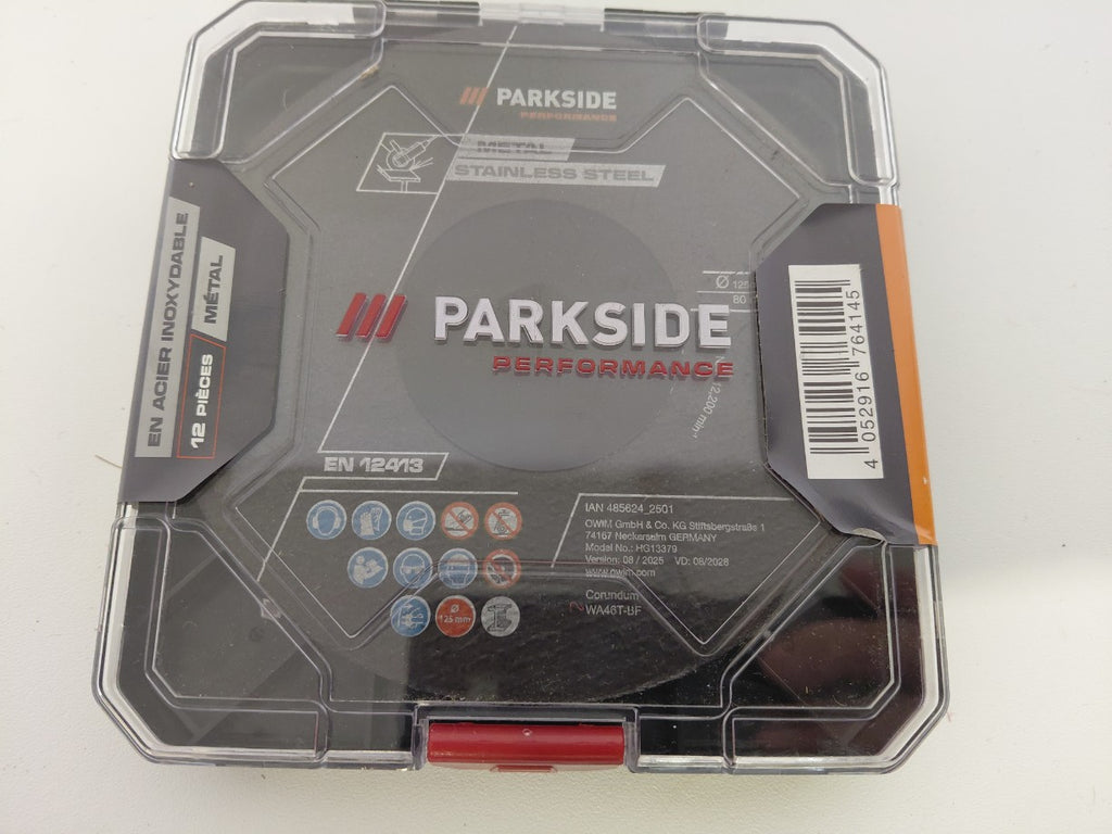 PARKSIDE PERFORMANCE Zestaw tarcz do cięcia metalu i stali nierdzewnej 12 szt. + pudełko