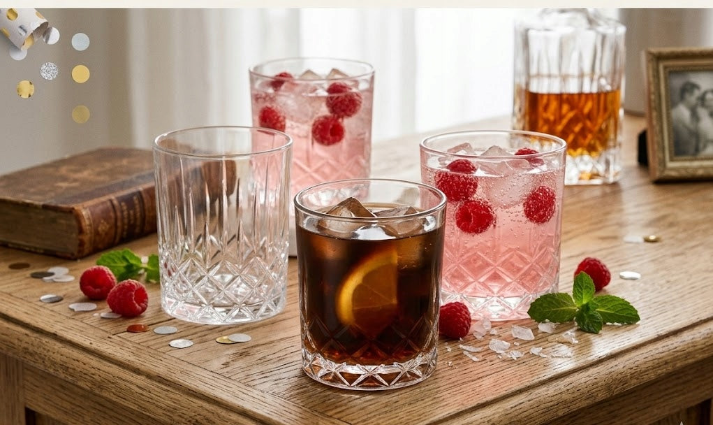 Szklanki do drinków i whisky zestaw 4 sztuk do zmywarki odporne termicznie