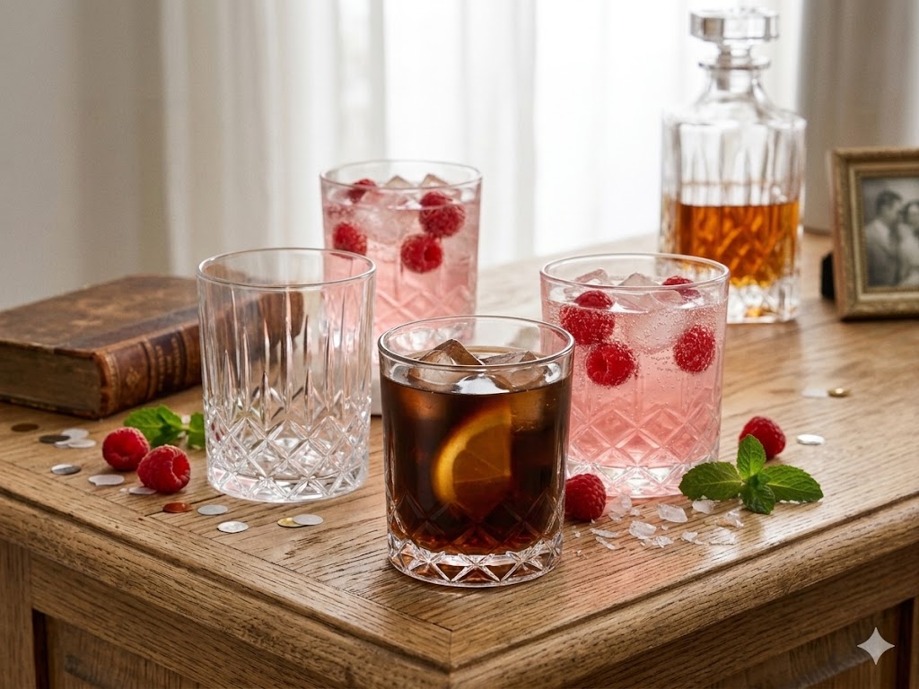 Szklanki do drinków i whisky zestaw 4 sztuk do zmywarki odporne termicznie