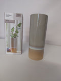Wazon ceramiczny Livarno Home emaliowany szaro-beżowy 7,5x19 cm