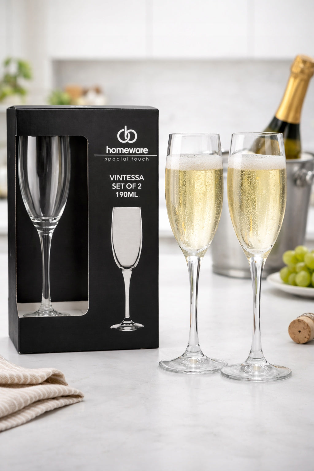 Kieliszek do szampana Homeware Vintessa 190 ml zestaw 2 szt. Premium
