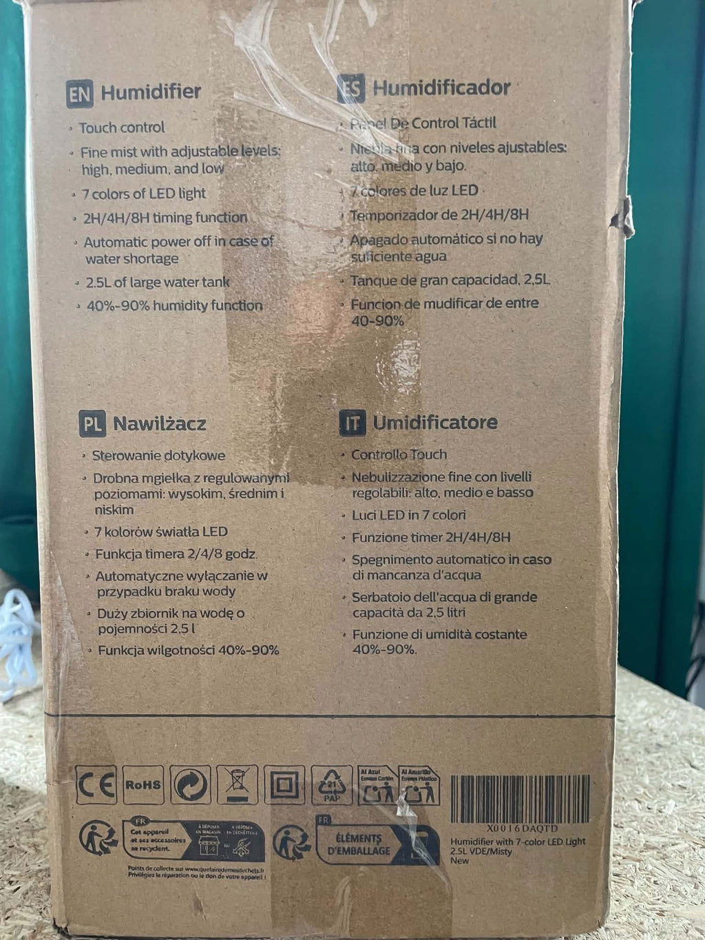Nawilżacz parowy Aigostar mISTY 25 W 2,2 l biały