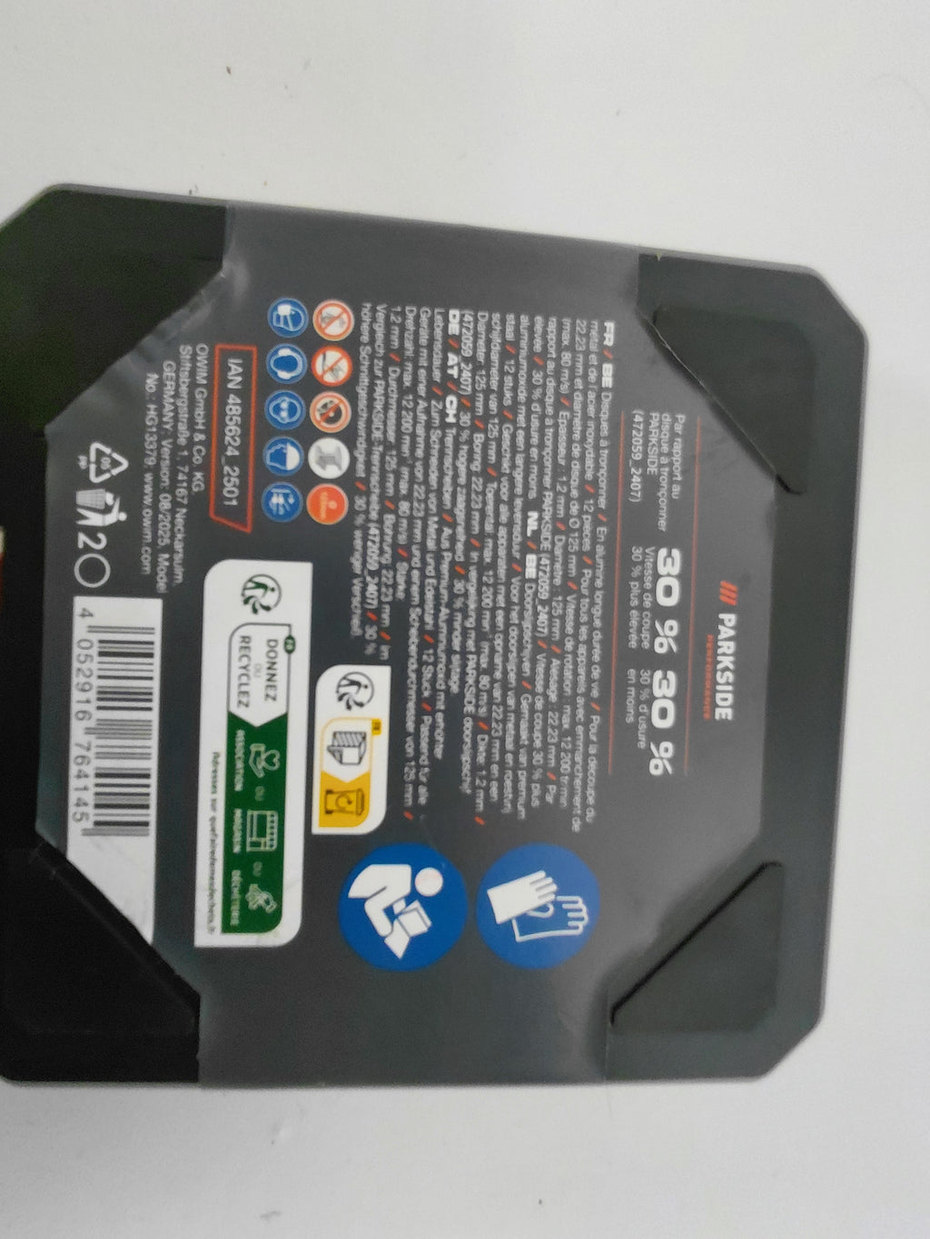 PARKSIDE PERFORMANCE Zestaw tarcz do cięcia metalu i stali nierdzewnej 12 szt. + pudełko