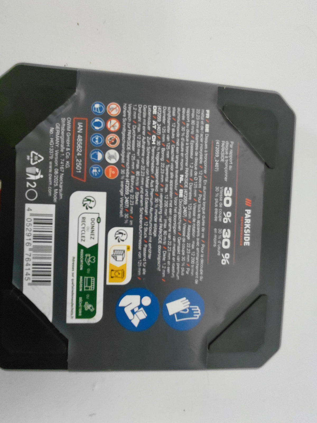 PARKSIDE PERFORMANCE Zestaw tarcz do cięcia metalu i stali nierdzewnej 12 szt. + pudełko
