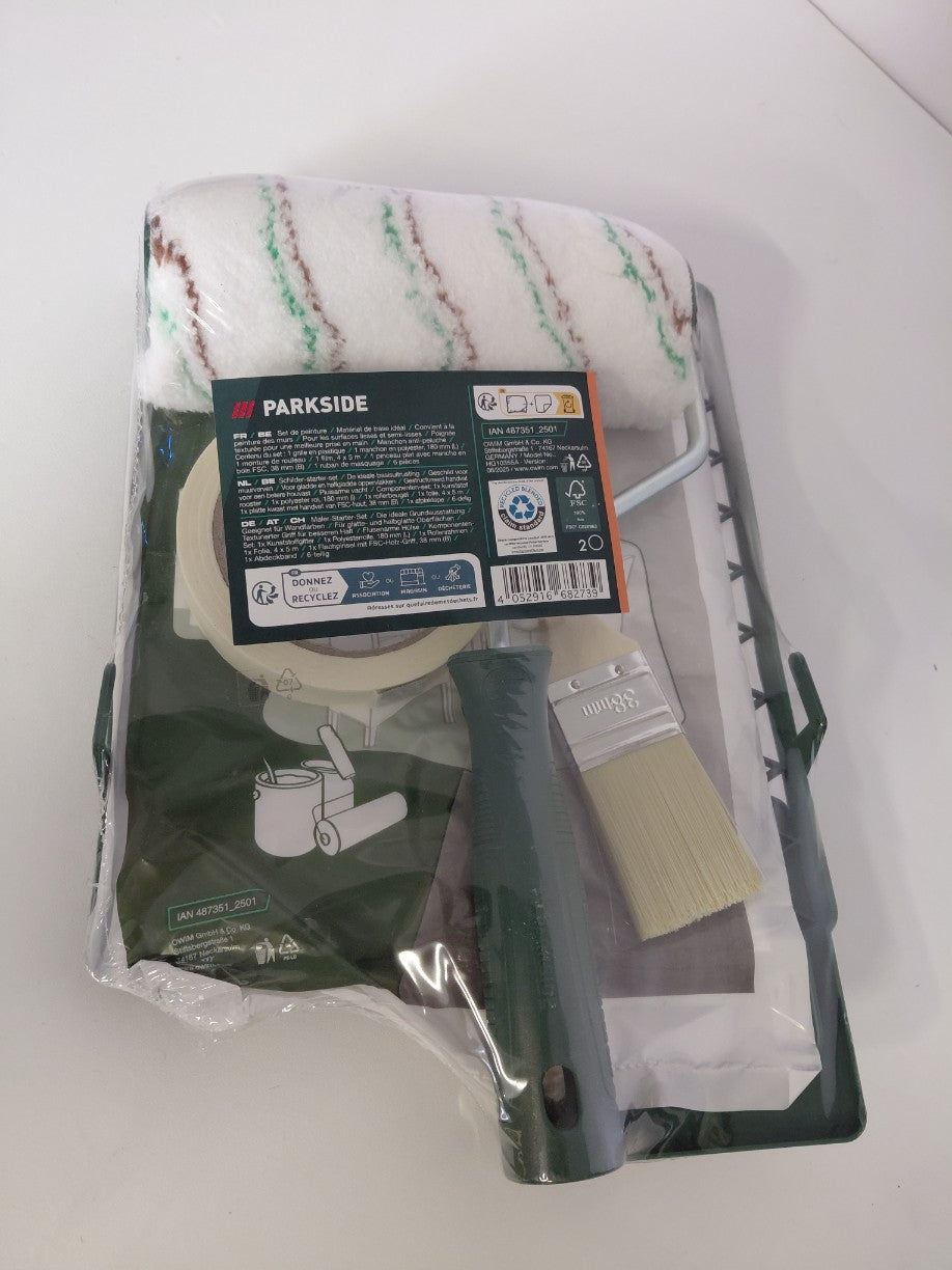 PARKSIDE Duży zestaw malarski startowy kuweta wałek pędzel taśma 6 elementów