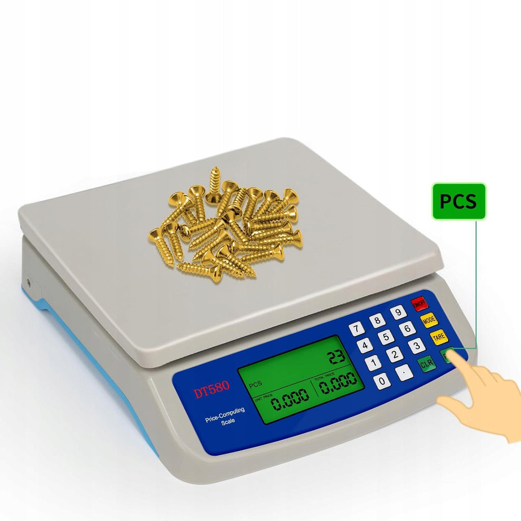 Waga kuchenna Bedee DT-580 do 10 kg z LCD i tarą – srebrno-szara