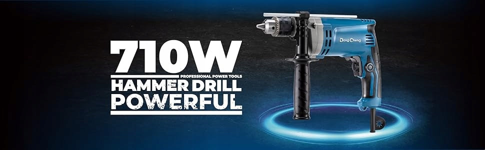 Wiertarka Udarowa 710W Zestaw Wierteł 15szt Metal Beton Drewno DongCheng