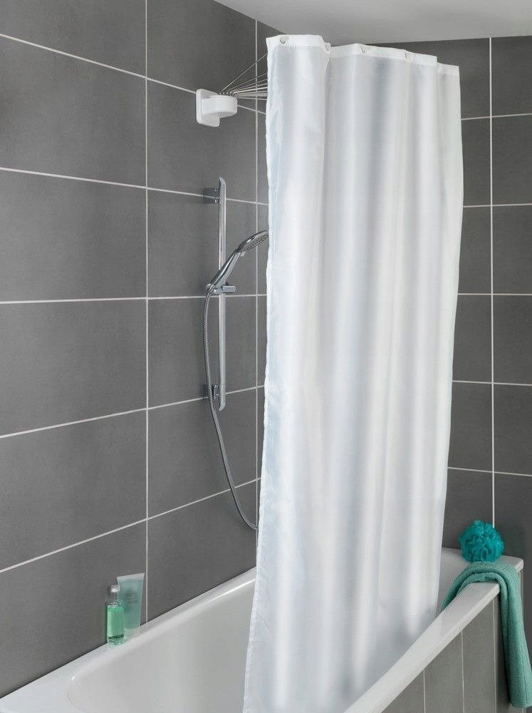 Drążek prysznicowy łukowy Wenko 72-96 x 10 mm biały