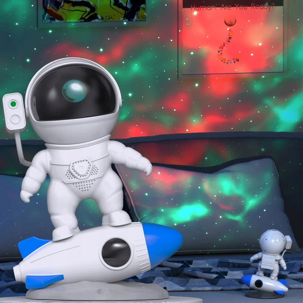 PROJEKTOR RZUTNIK GWIAZD ASTRONAUTA ROCKET BLUETOOTH GŁOŚNIK PILOT SMART