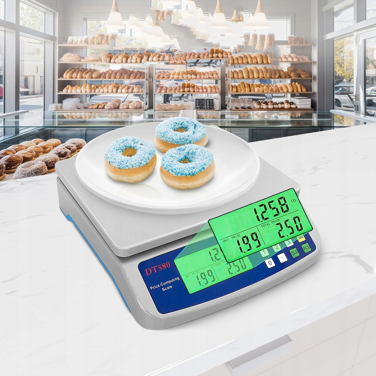 Waga kuchenna Bedee DT-580 do 10 kg z LCD i tarą – srebrno-szara