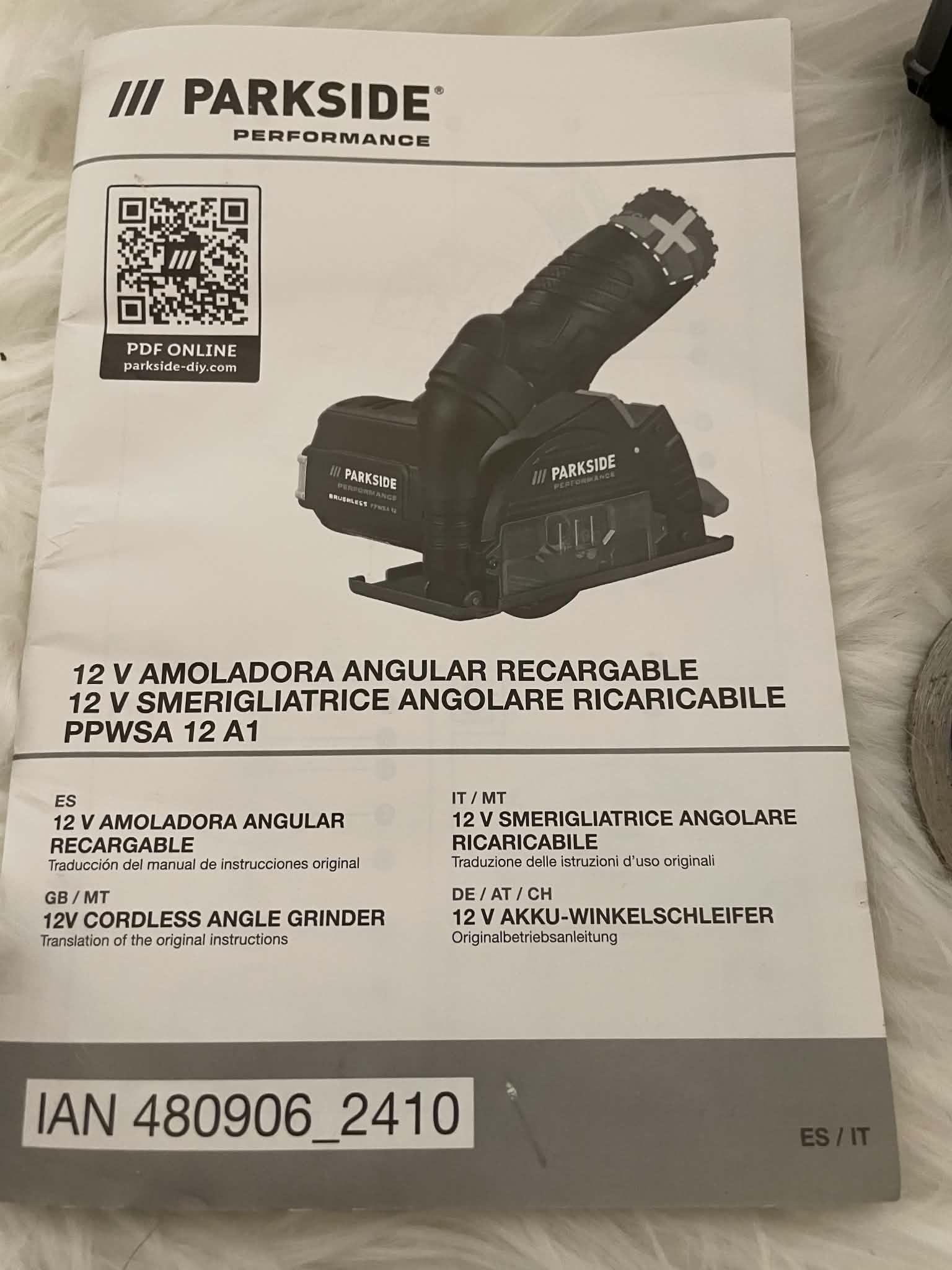 Parkside Performance PPWSA 12 A1 Szlifierka Kątowa Akumulatorowa 12V