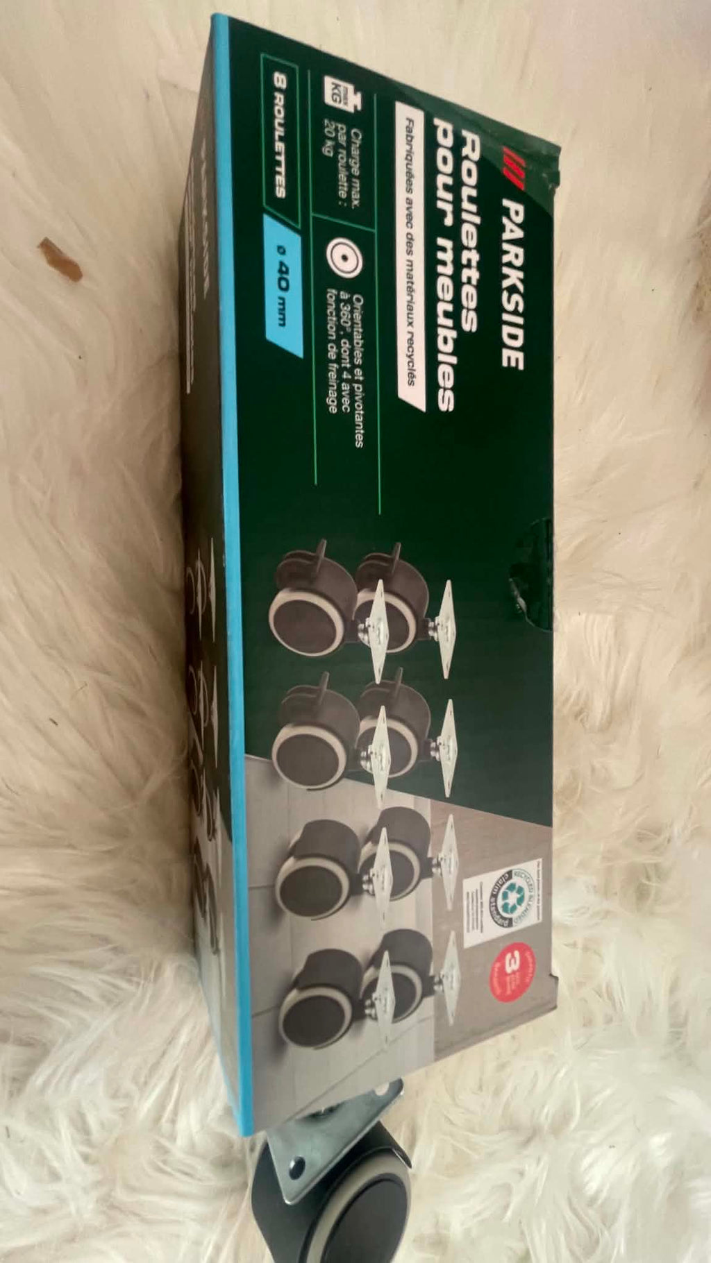 Parkside Kółka Meblowe 40 mm - 8 szt., do 20 kg/szt.