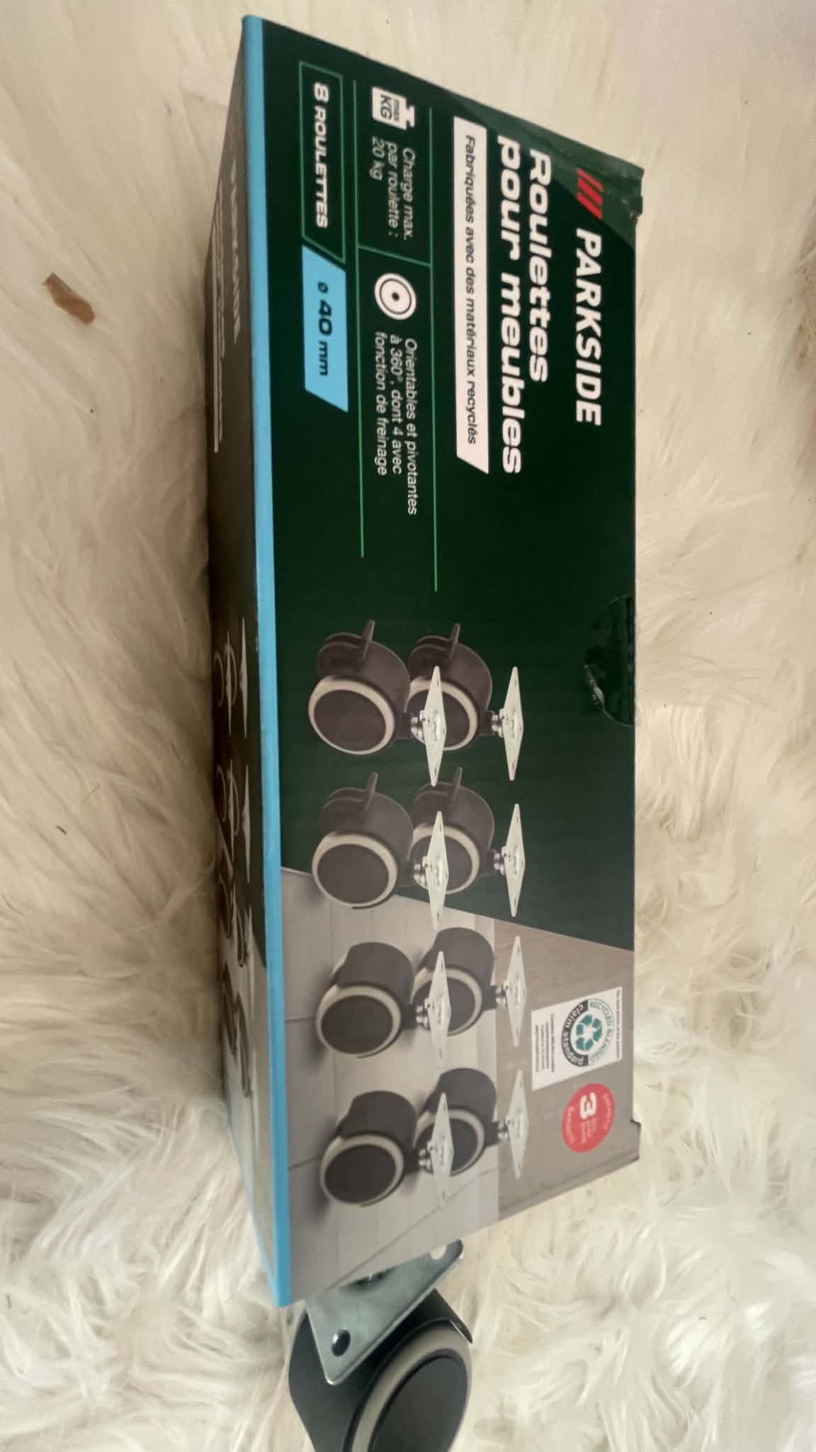 Parkside Kółka Meblowe 40 mm - 8 szt., do 20 kg/szt.