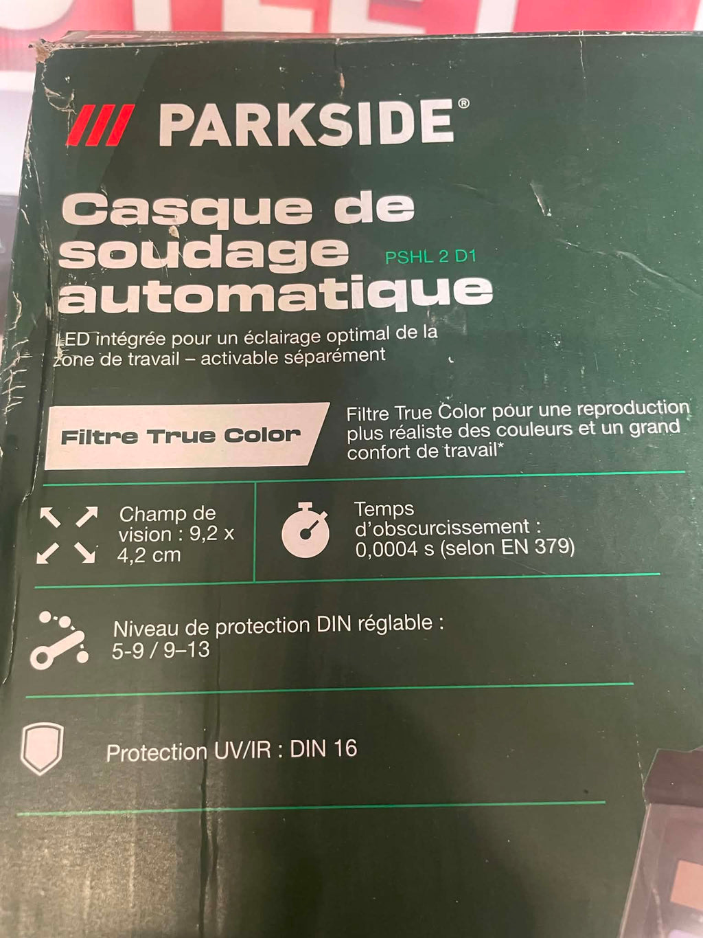Parkside PSHL 2 D1 Automatyczna maska spawalnicza z filtrem True Color