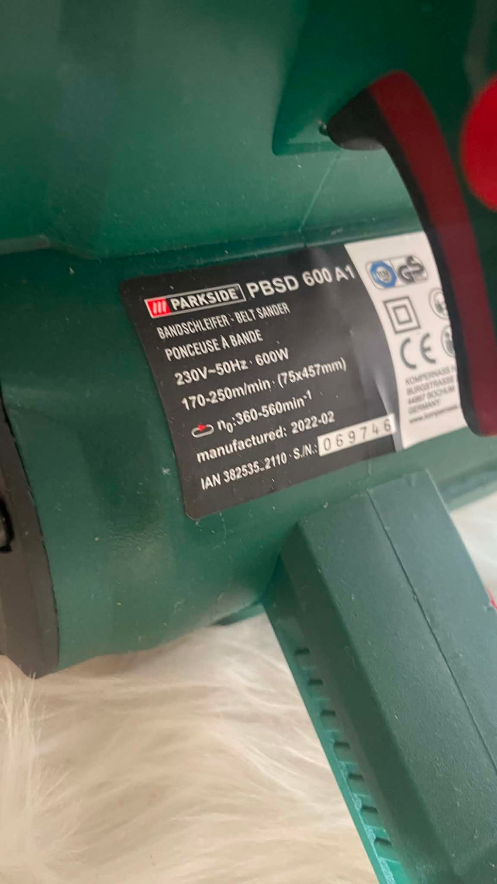 Parkside Szlifierka Taśmowa PBSD 600 A1 | 600W | Taśma 75x457mm