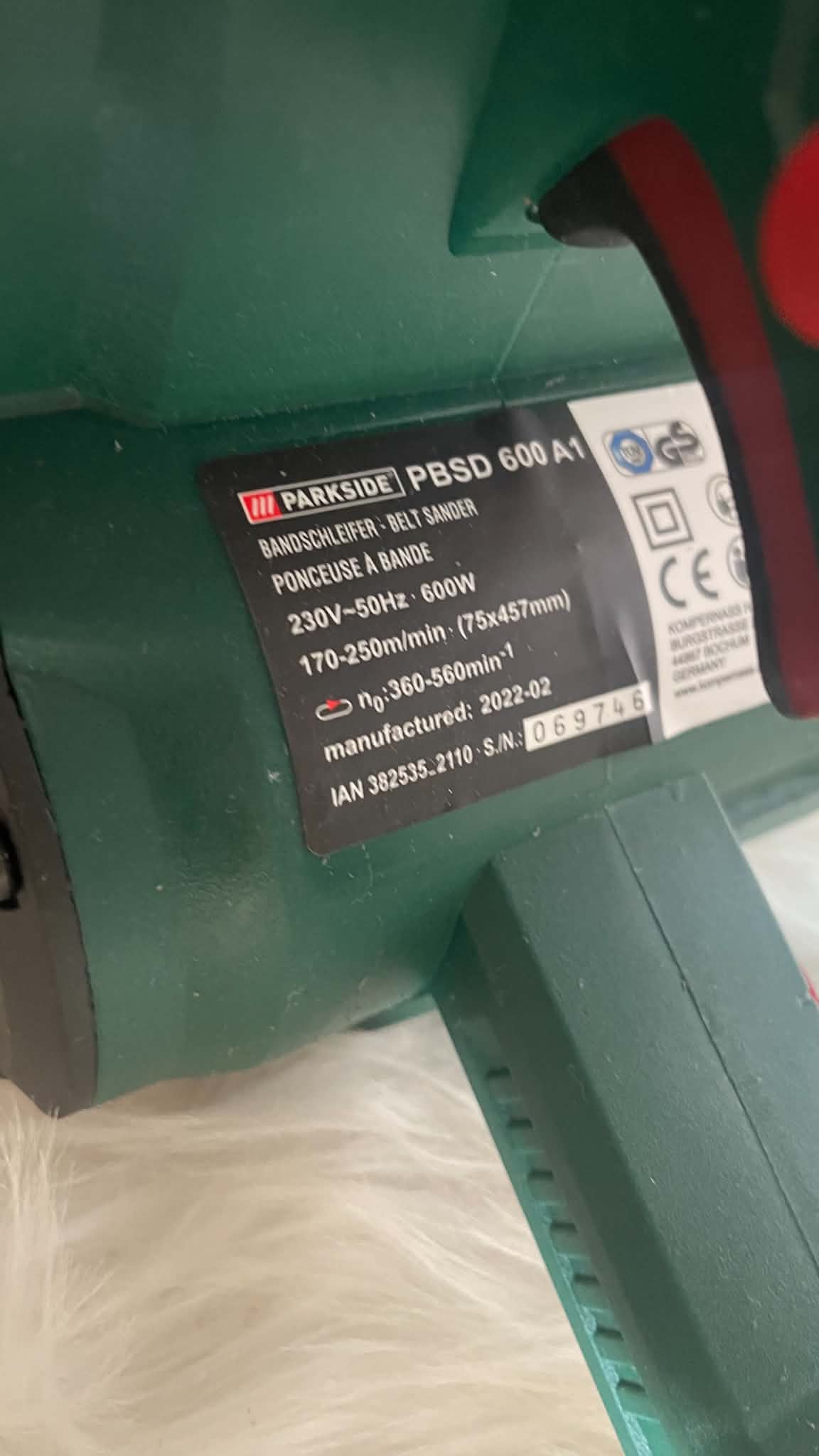 Parkside Szlifierka Taśmowa PBSD 600 A1 | 600W | Taśma 75x457mm