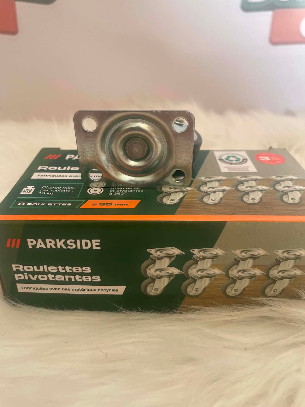 Parkside Kółka Meblowe Obrotowe 30 mm - 8 szt., do 10 kg/szt.