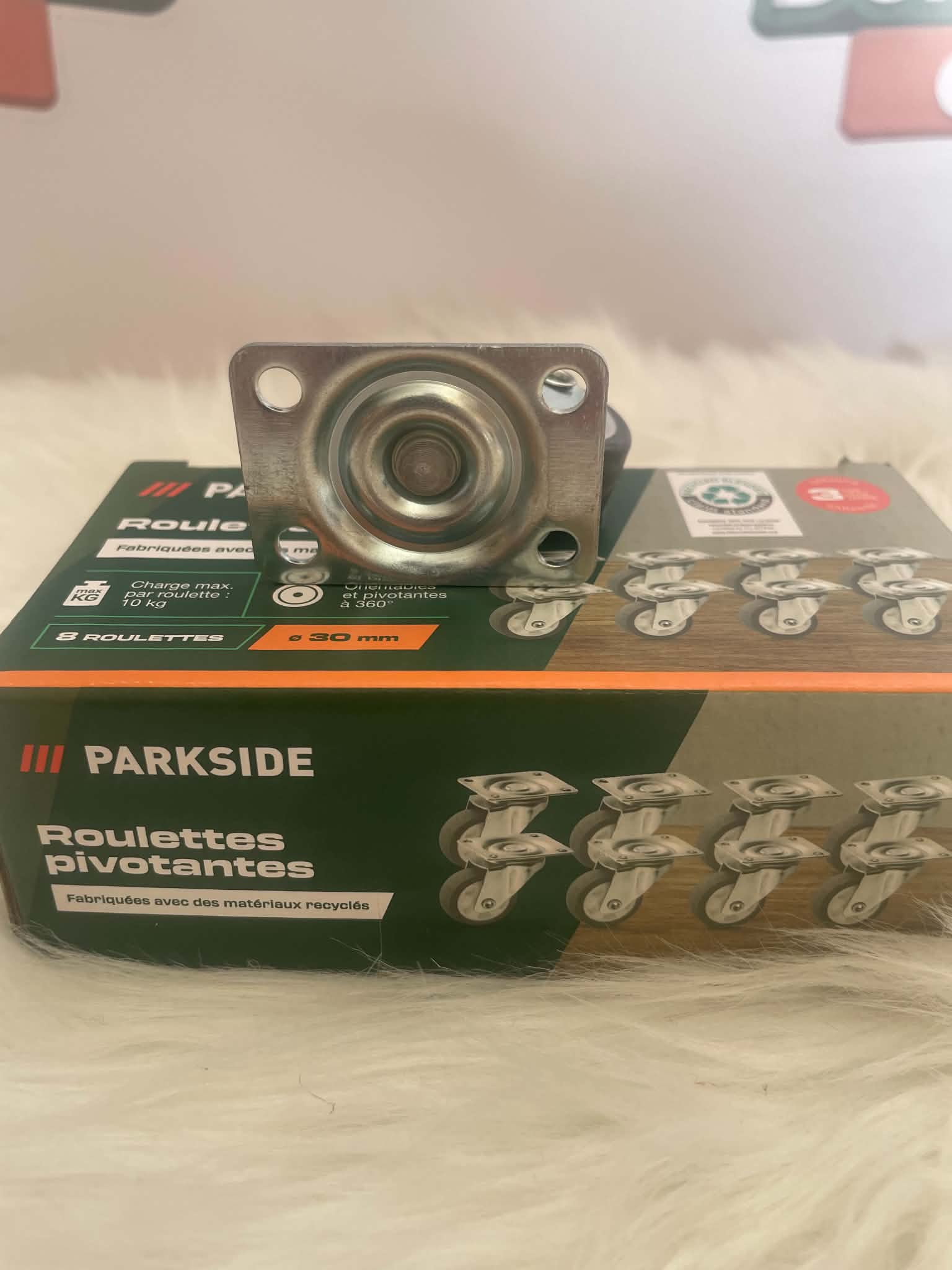 Parkside Kółka Meblowe Obrotowe 30 mm - 8 szt., do 10 kg/szt.
