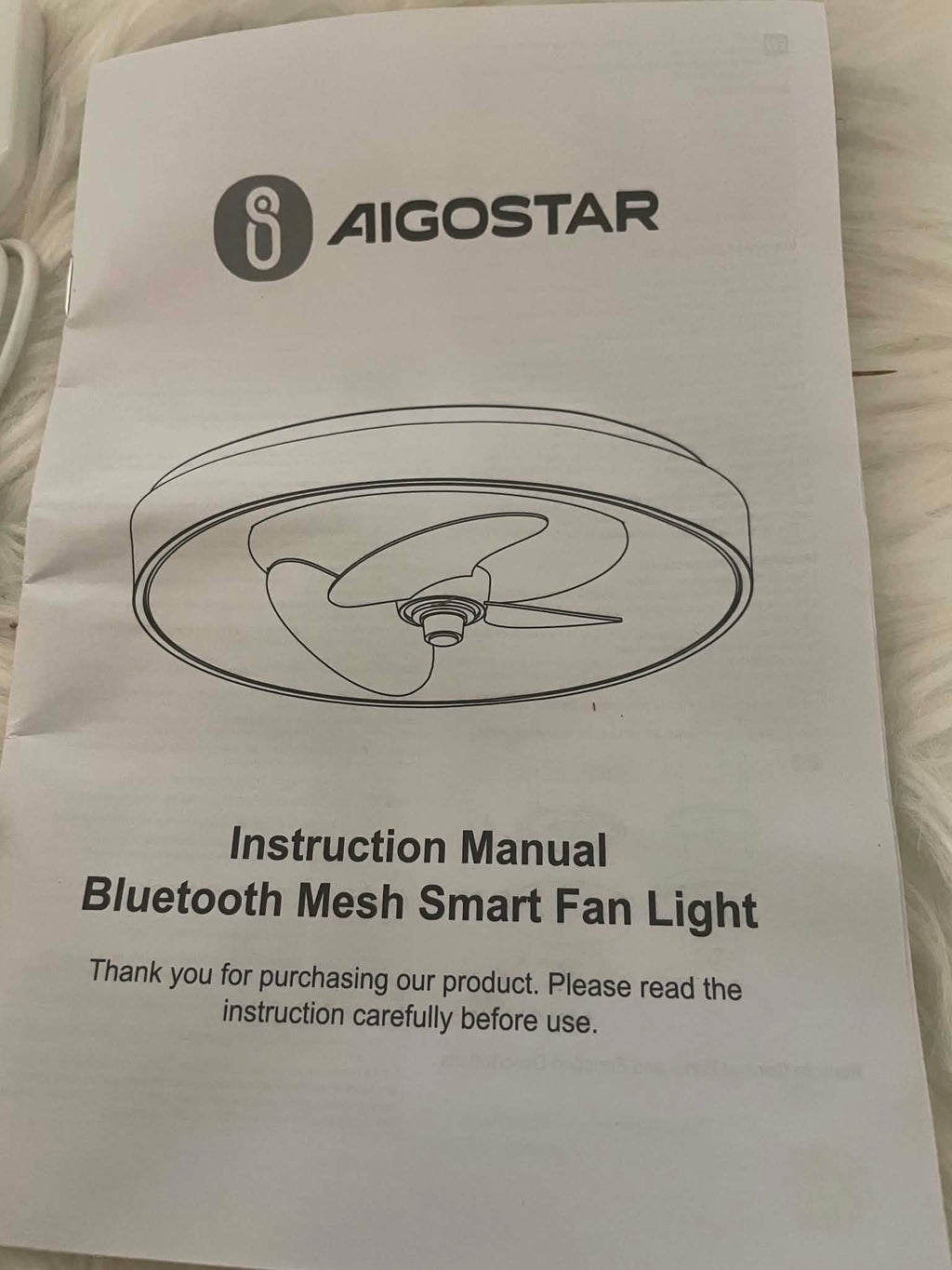 Aigostar Wentylator Sufitowy z Oświetleniem LED Smart Bluetooth