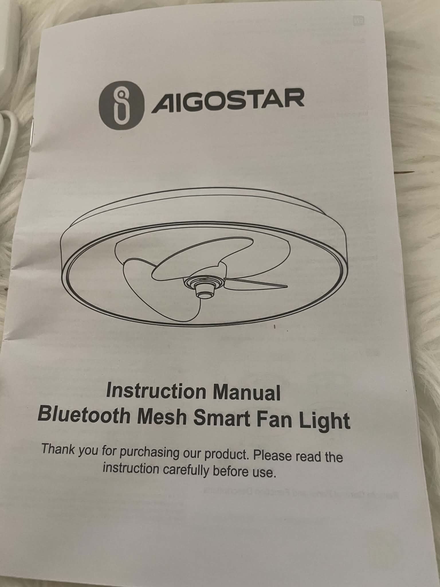 Aigostar Wentylator Sufitowy z Oświetleniem LED Smart Bluetooth