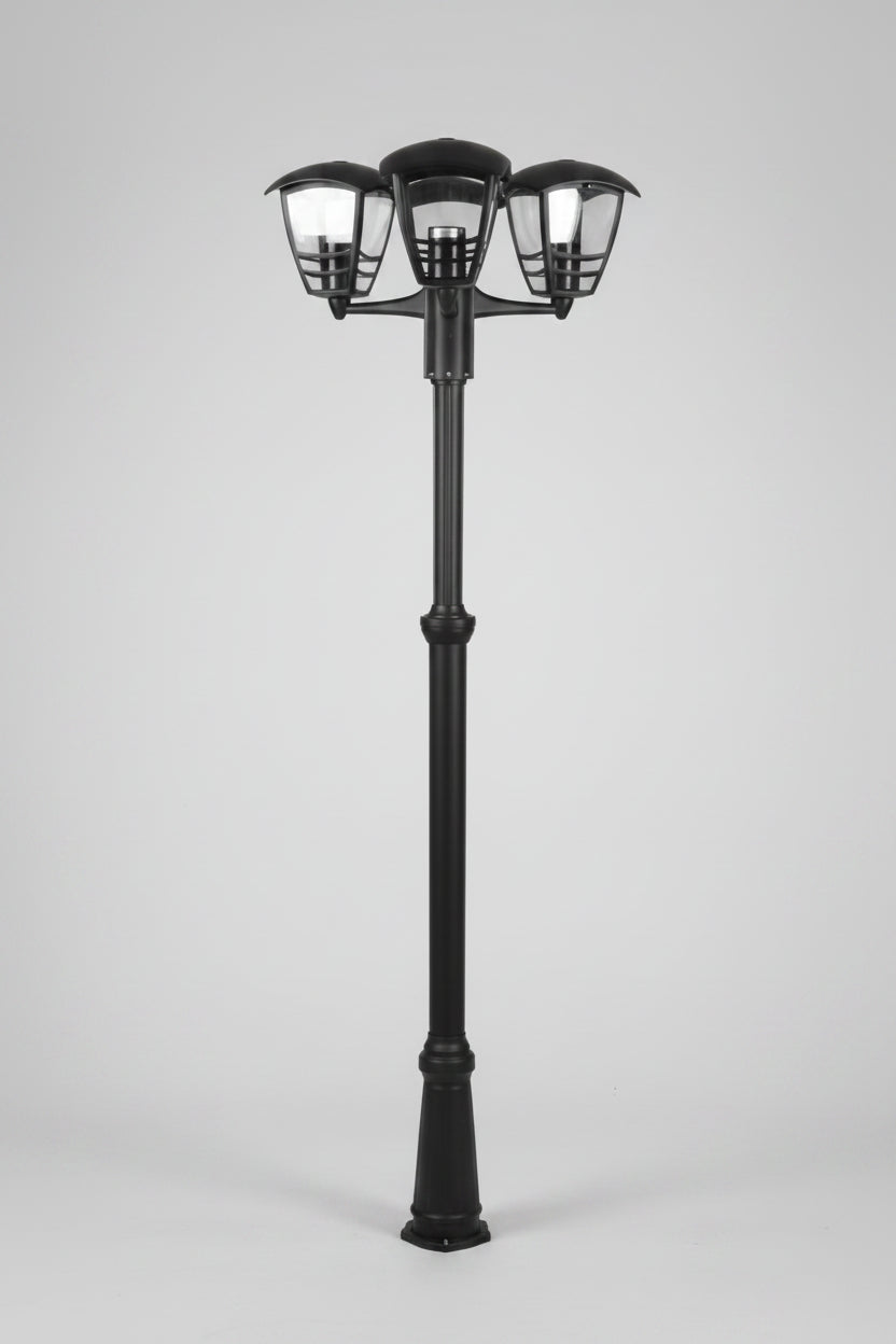 Philips Latarnia Ogrodowa na Słupku Creek – 3 Klosze, Czarna