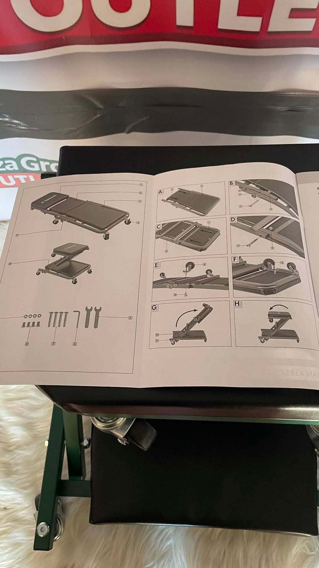 Parkside Wózek Montażowy + Taboret 2w1 PRW 2 A1 – do 150 kg, 4 koła