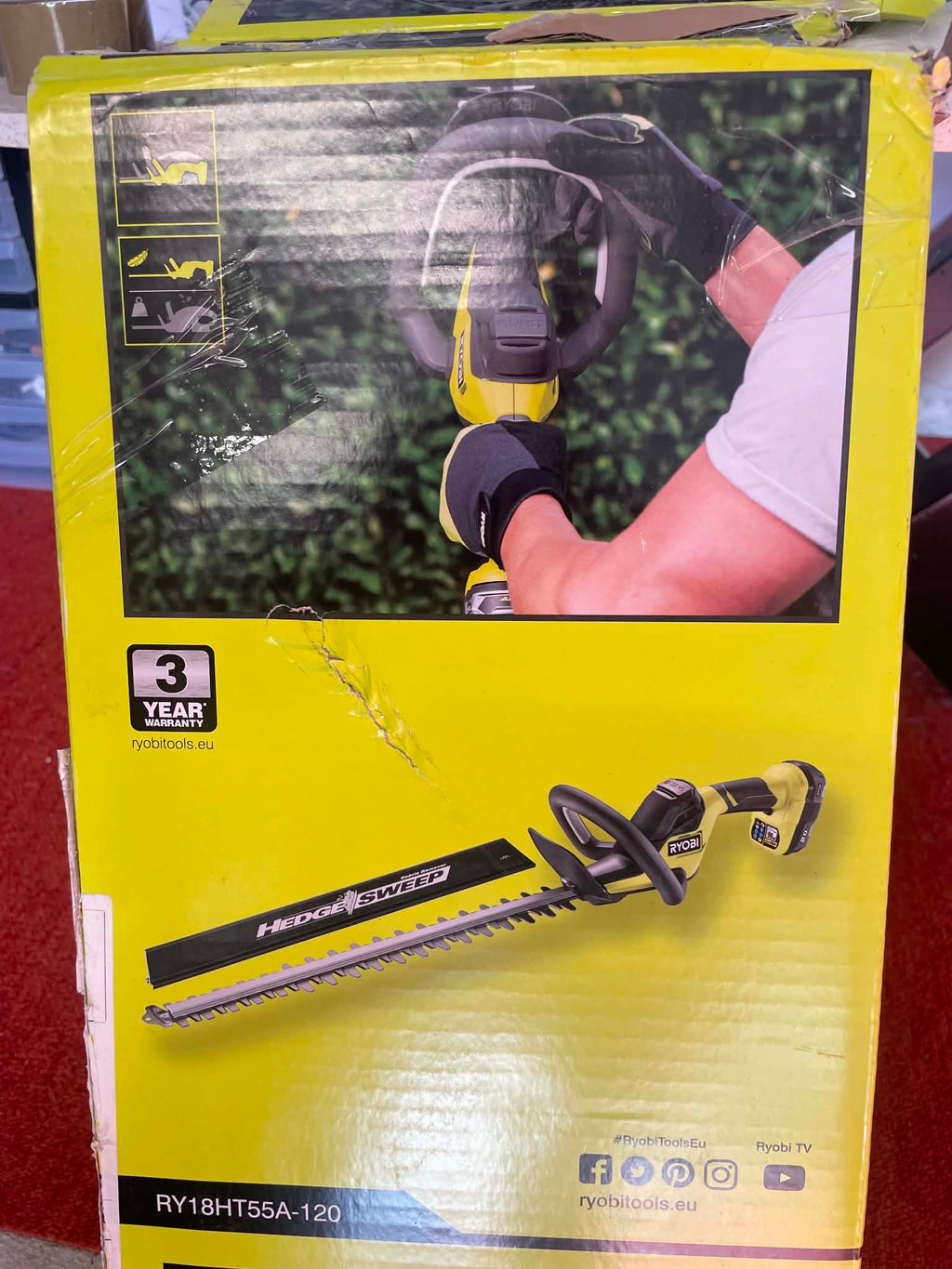 Ryobi RY18HT55A Nożyca do Żywopłotu 18V 55cm + Akumulator 2Ah + Ładowarka