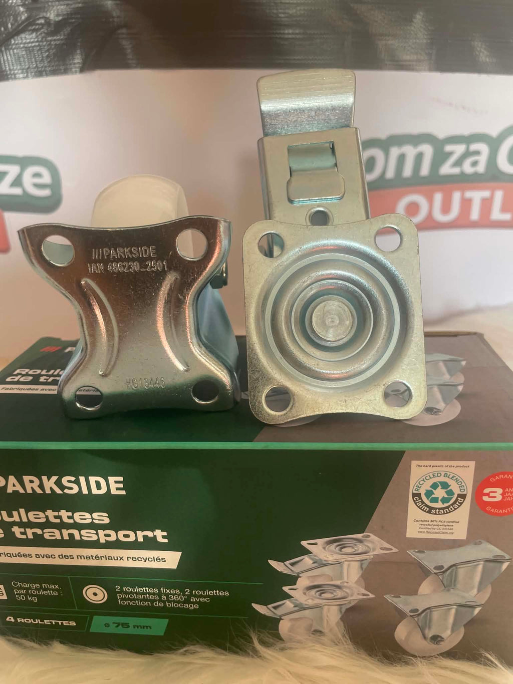 Parkside Kółka Transportowe 75 mm - 4 szt., do 50 kg/szt.
