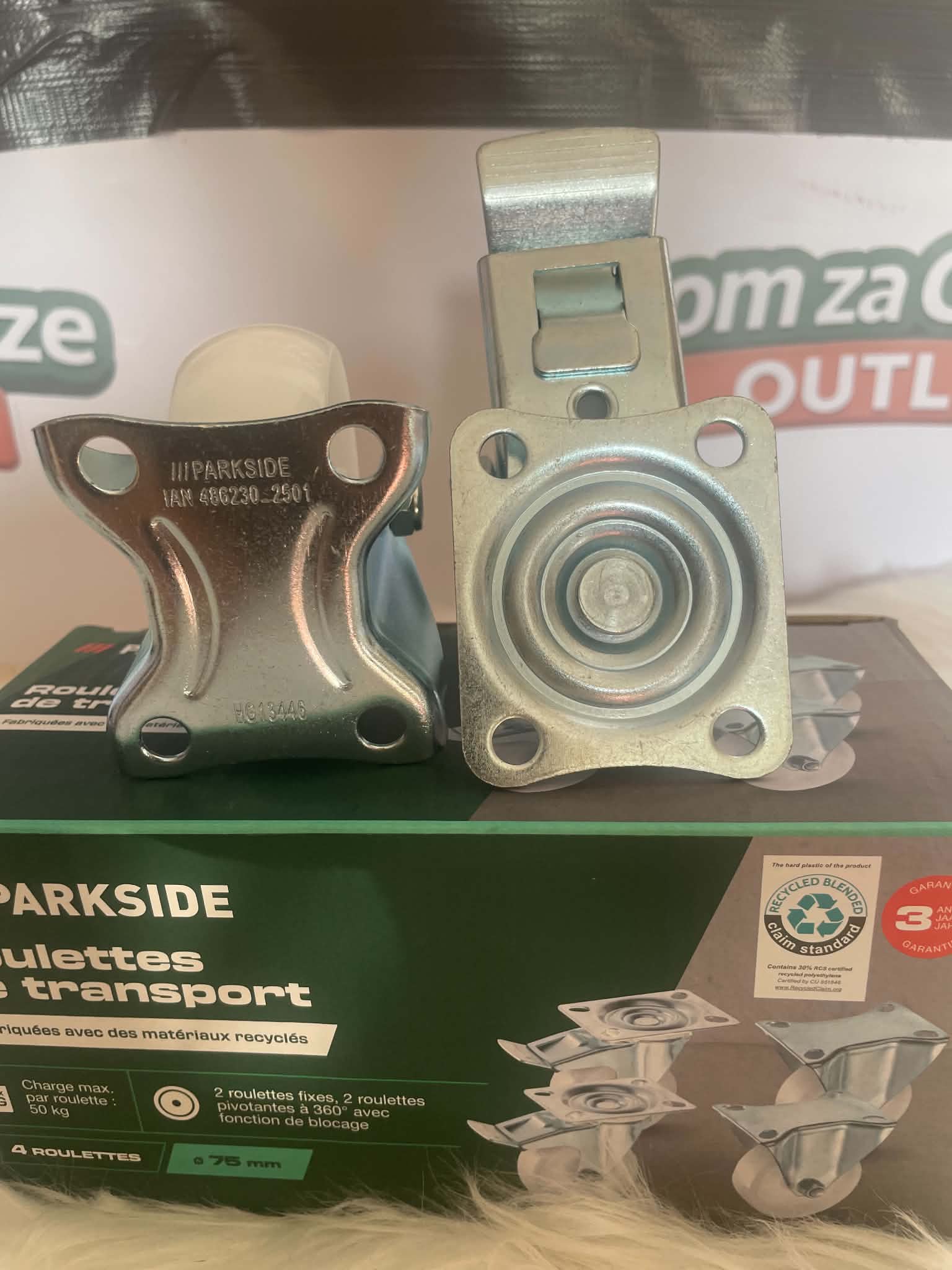 Parkside Kółka Transportowe 75 mm - 4 szt., do 50 kg/szt.