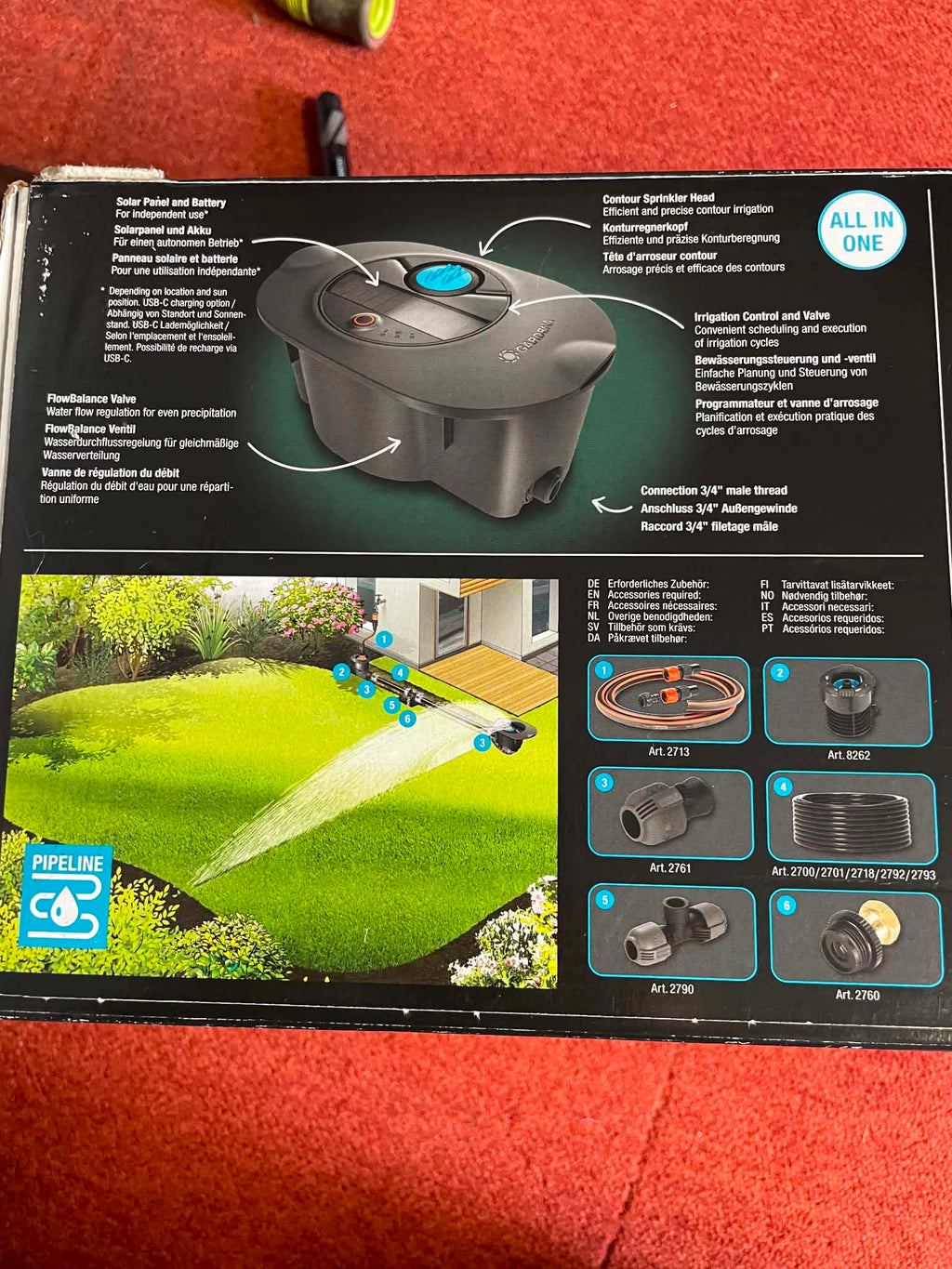 Gardena AquaPrecise Bluetooth - System nawadniania Pipeline All-in-One z panelem słonecznym