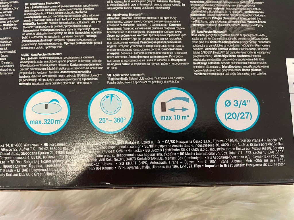 Gardena AquaPrecise Bluetooth - System nawadniania Pipeline All-in-One z panelem słonecznym