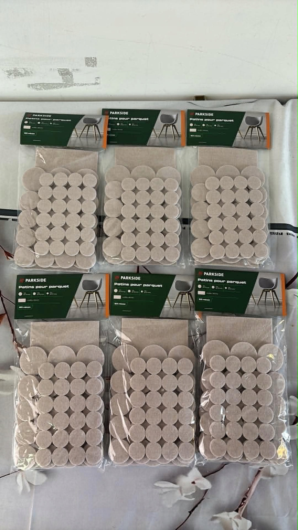 D1807 PARKSIDE PODKŁADKI FILCOWE POD MEBLE 6 OPAKOWAŃ PO 53 SZT