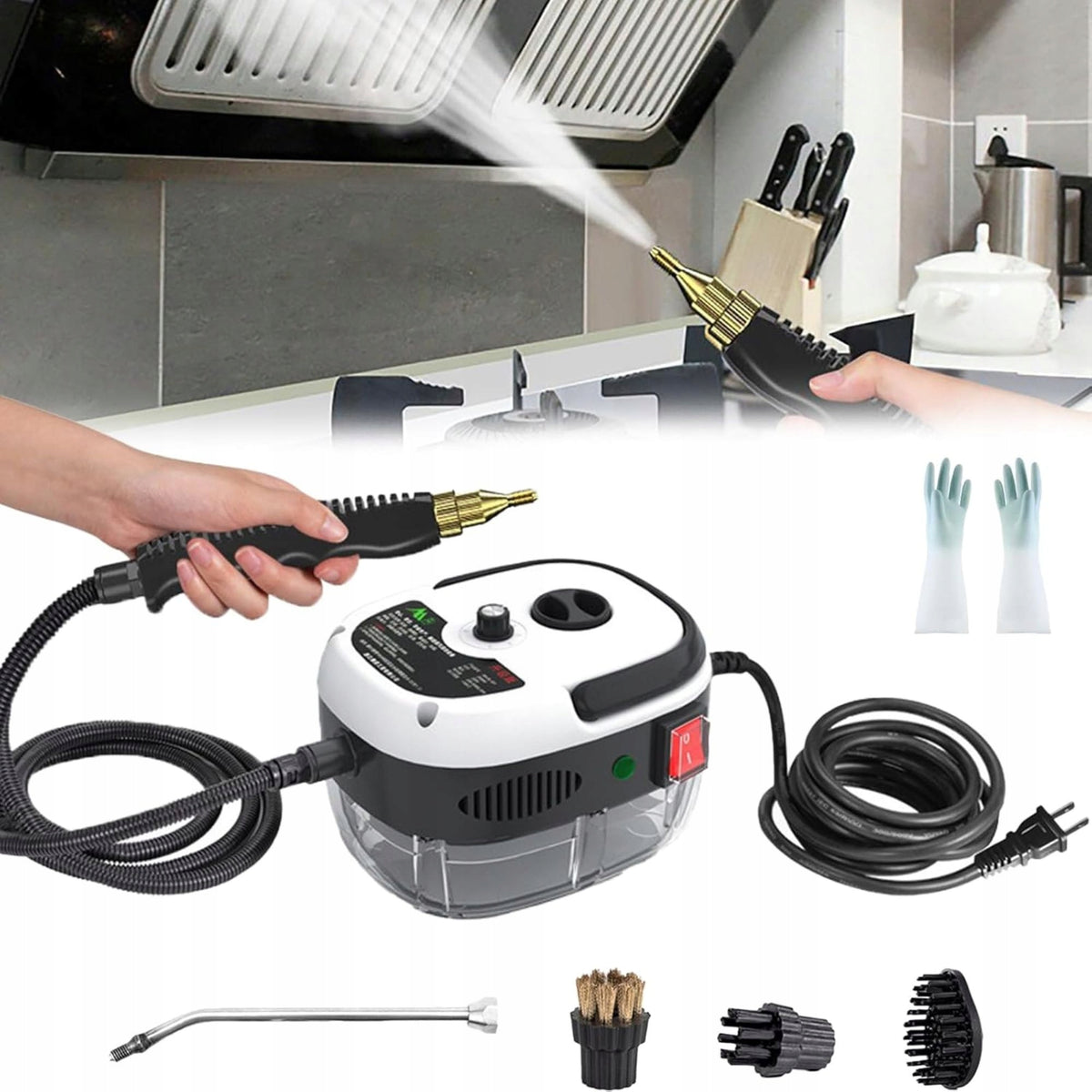 Myjka parowa VYZIO 1600 W, 1,6 l – miedziano-czarna