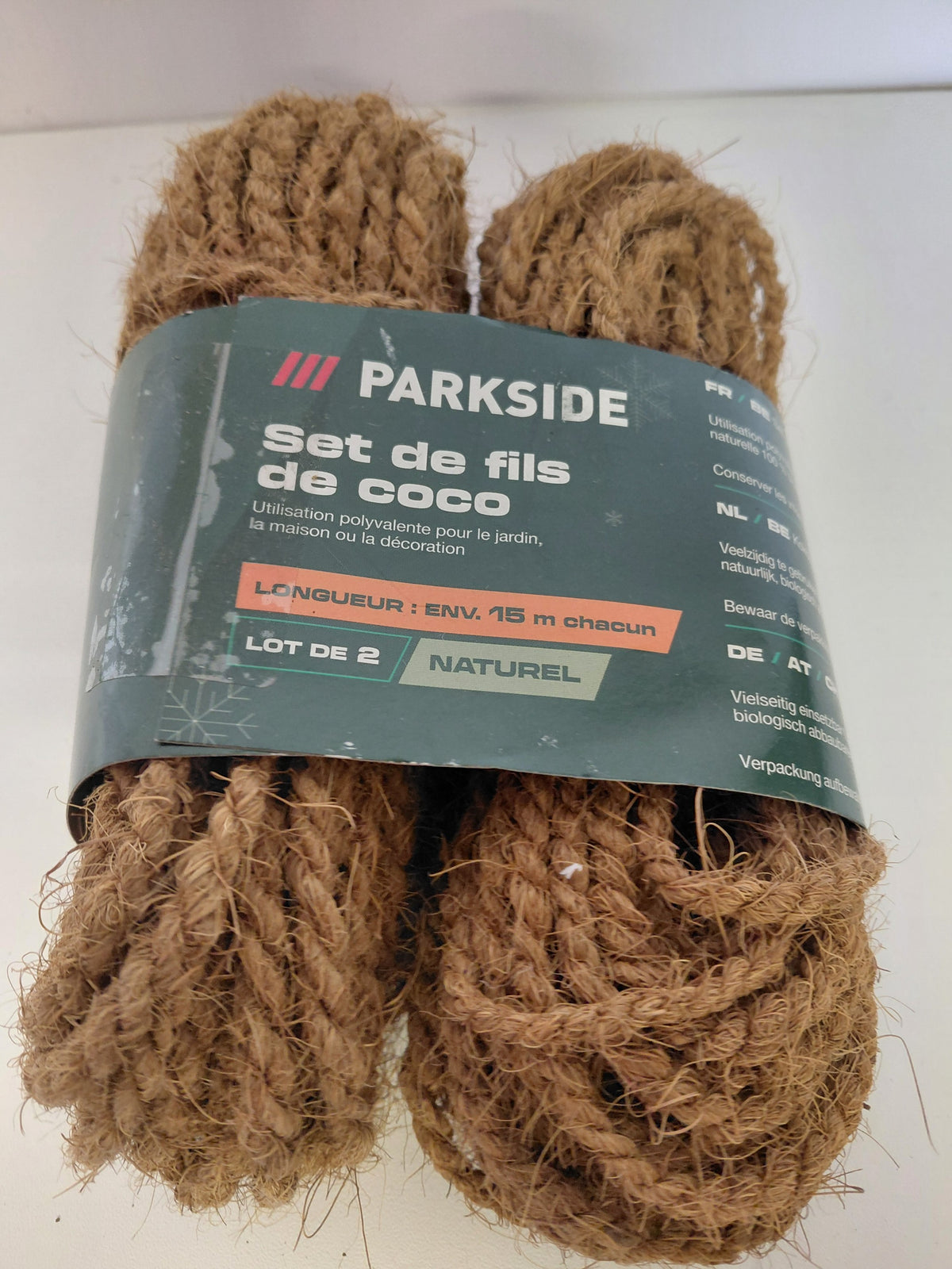 PARKSIDE Zestaw sznurków kokosowych 2x 15 m - Naturalny