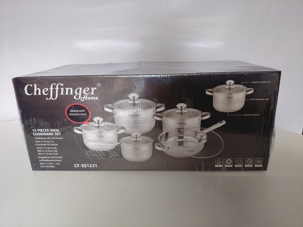 Zestaw garnków ze stali nierdzewnej Cheffinger CF-SS1231 (12 elementów)