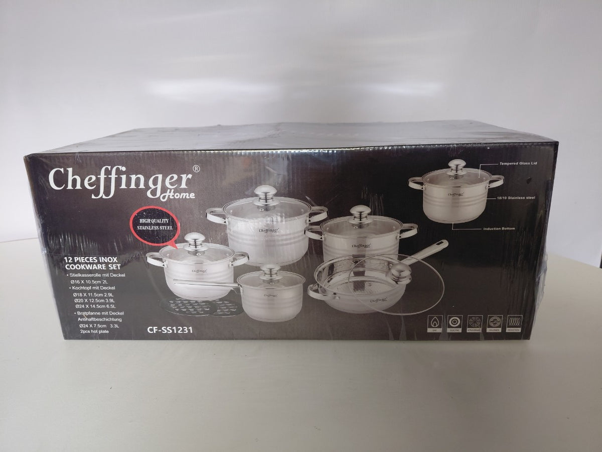 Zestaw garnków ze stali nierdzewnej Cheffinger CF-SS1231 (12 elementów)