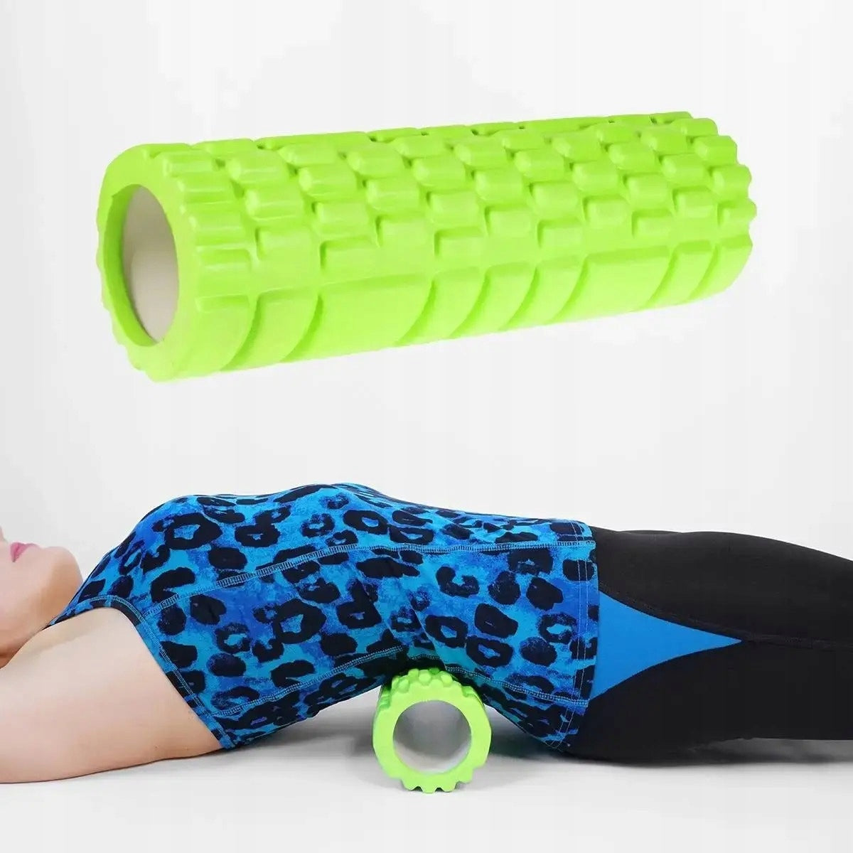 Wałek Roller do ćwiczeń i masażu jogi fitness, zielony