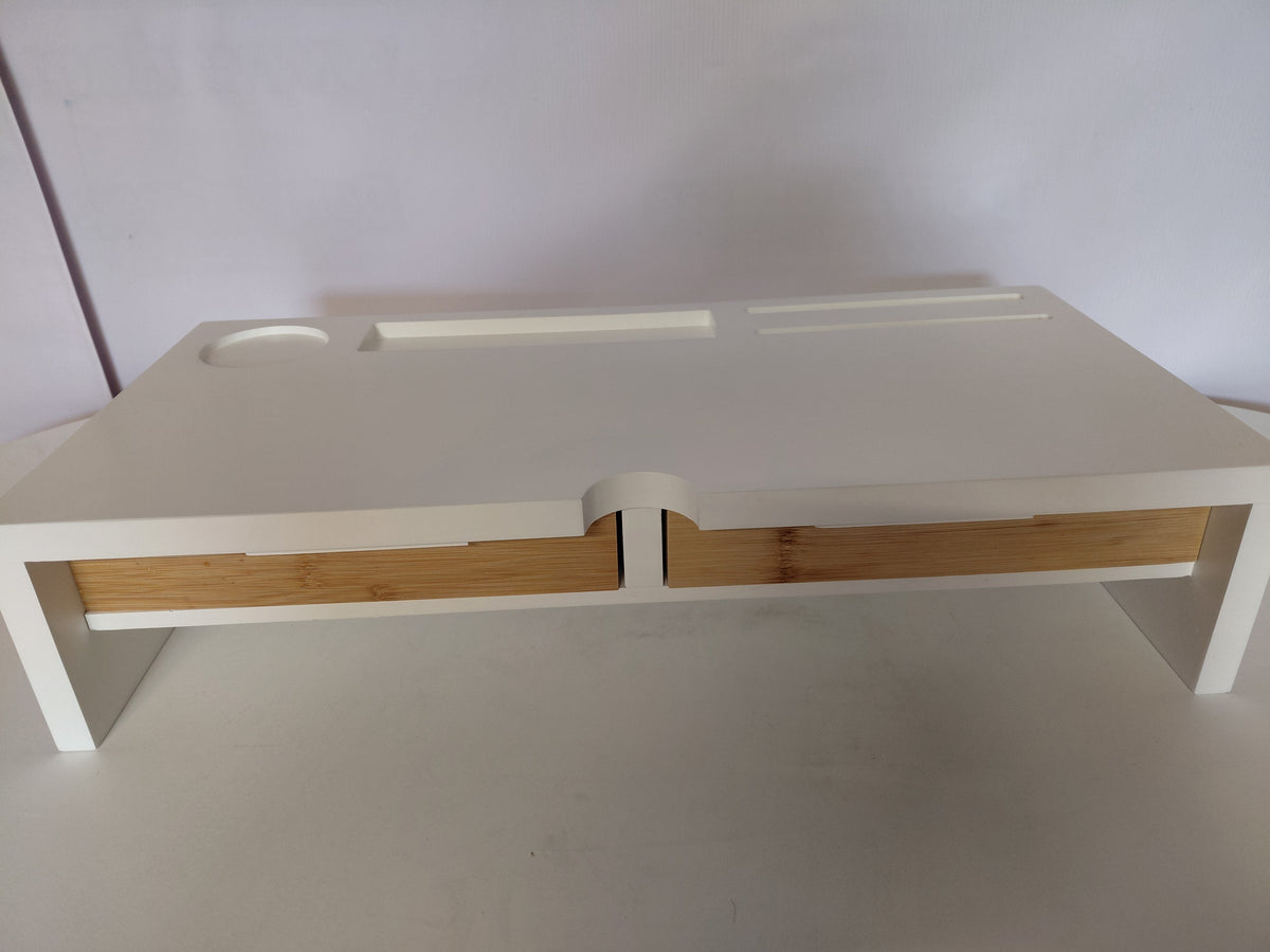 Stojak pod monitor z szufladami