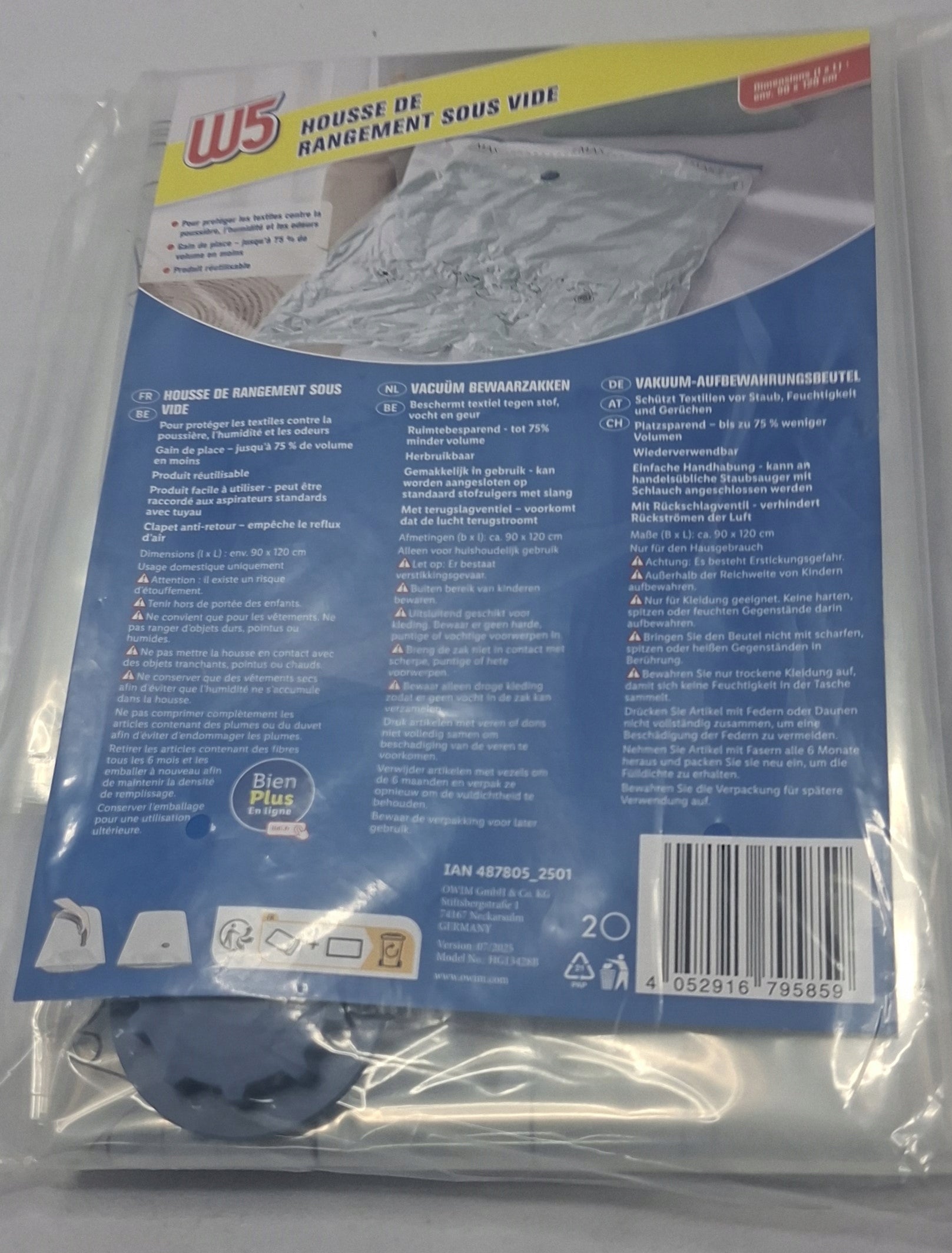 Domowe worki do przechowywania próżniowego W5 90x 120- 1 SZT