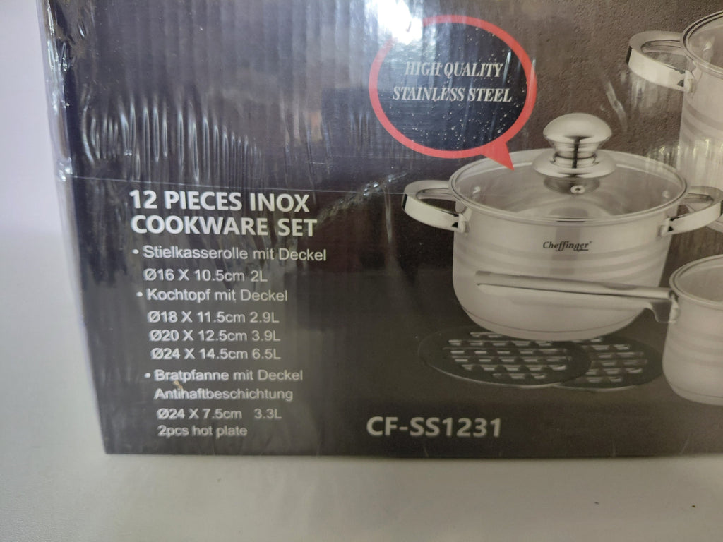 Zestaw garnków ze stali nierdzewnej Cheffinger CF-SS1231 (12 elementów)