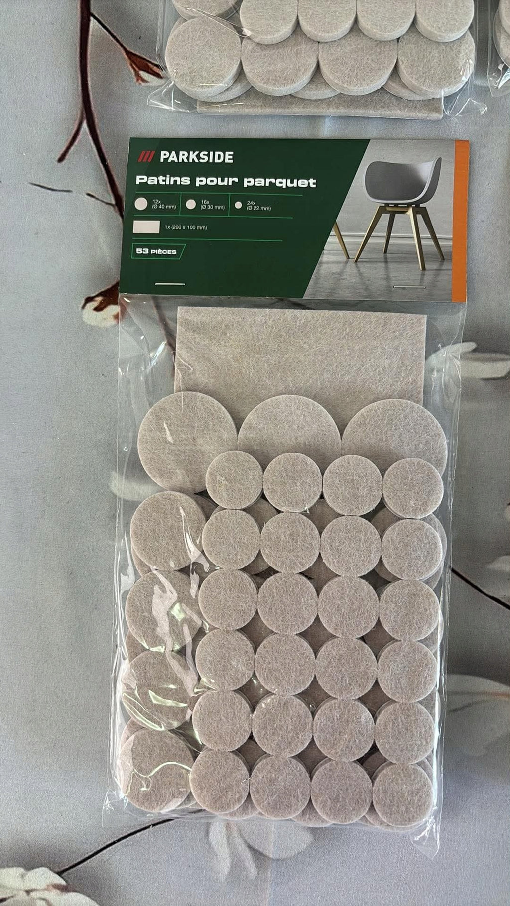 D1807 PARKSIDE PODKŁADKI FILCOWE POD MEBLE 6 OPAKOWAŃ PO 53 SZT