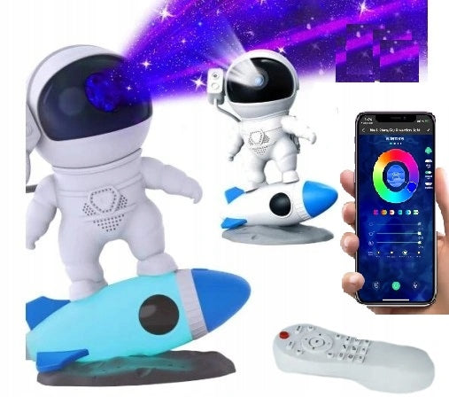 PROJEKTOR RZUTNIK GWIAZD ASTRONAUTA ROCKET BLUETOOTH GŁOŚNIK PILOT SMART