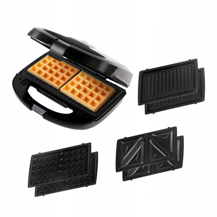 Opiekacz Toster Sandwich Gofrownica Grill Aigostar Rubik czarny 750 W