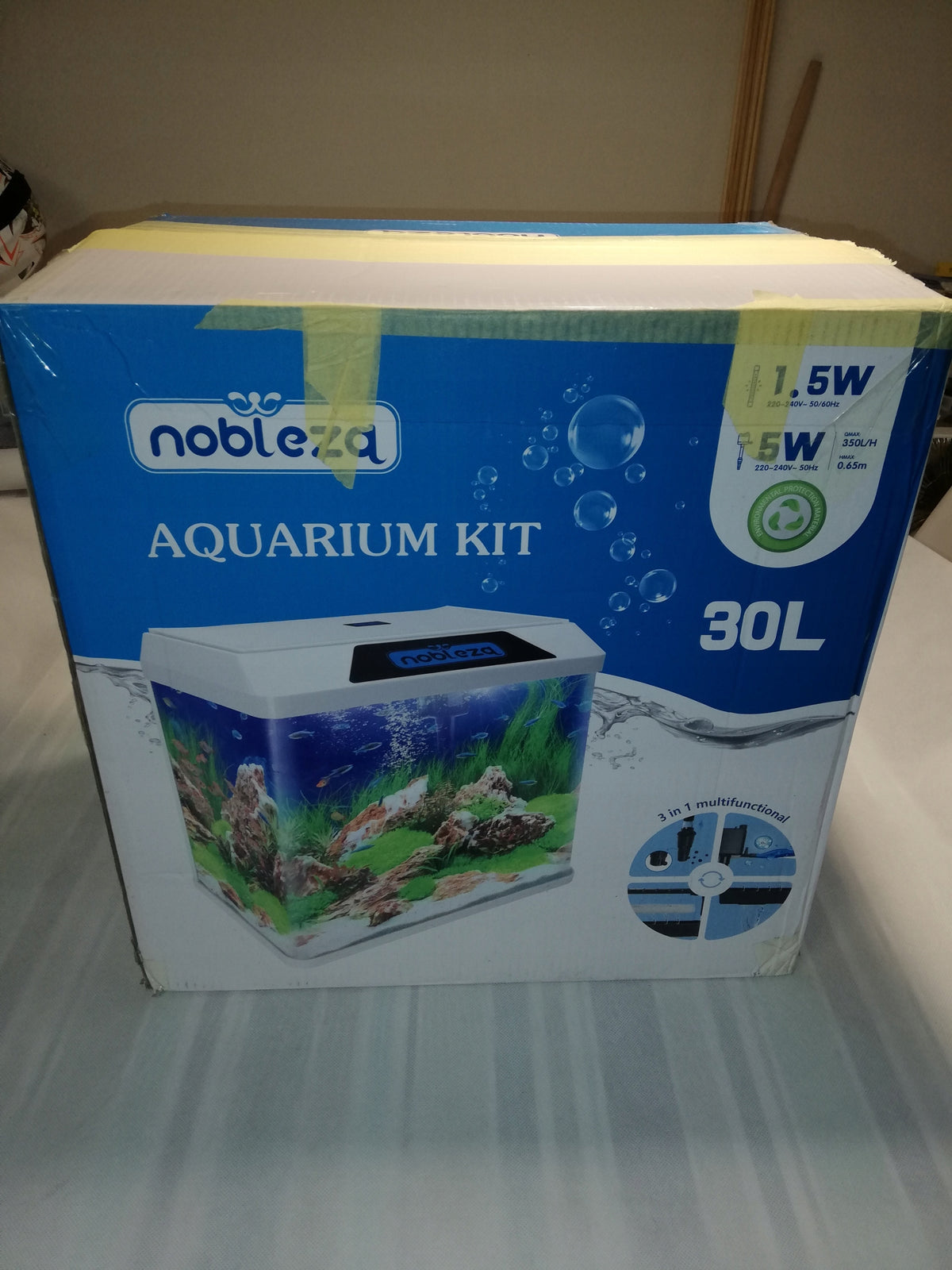 NOBLEZA Akwarium 30L zestaw z oswietleniem filtrem komplet